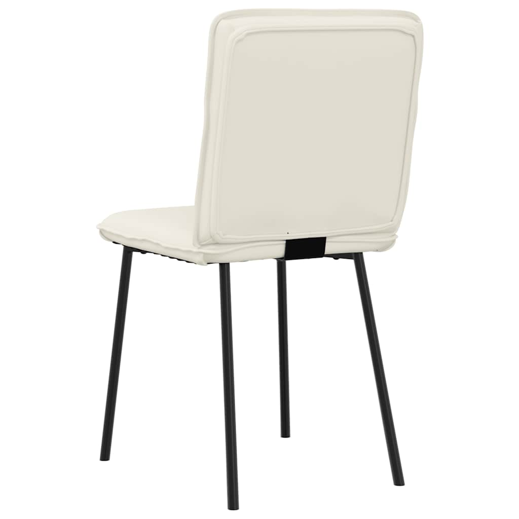 Eetkamerstoelen 6 st fluweel crèmekleurig