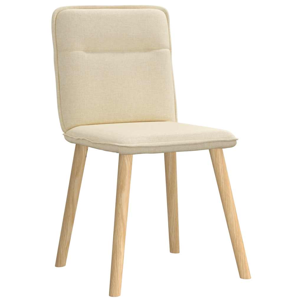 Eetkamerstoelen 6 st stof crèmekleurig