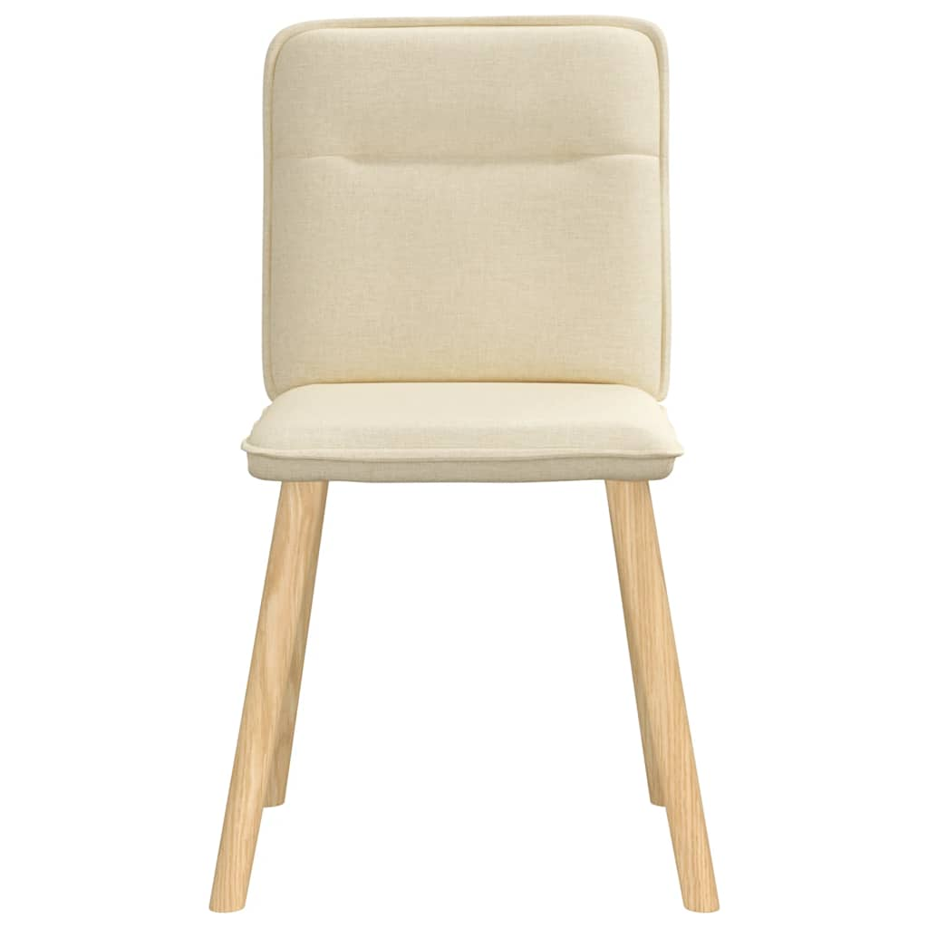 Eetkamerstoelen 6 st stof crèmekleurig