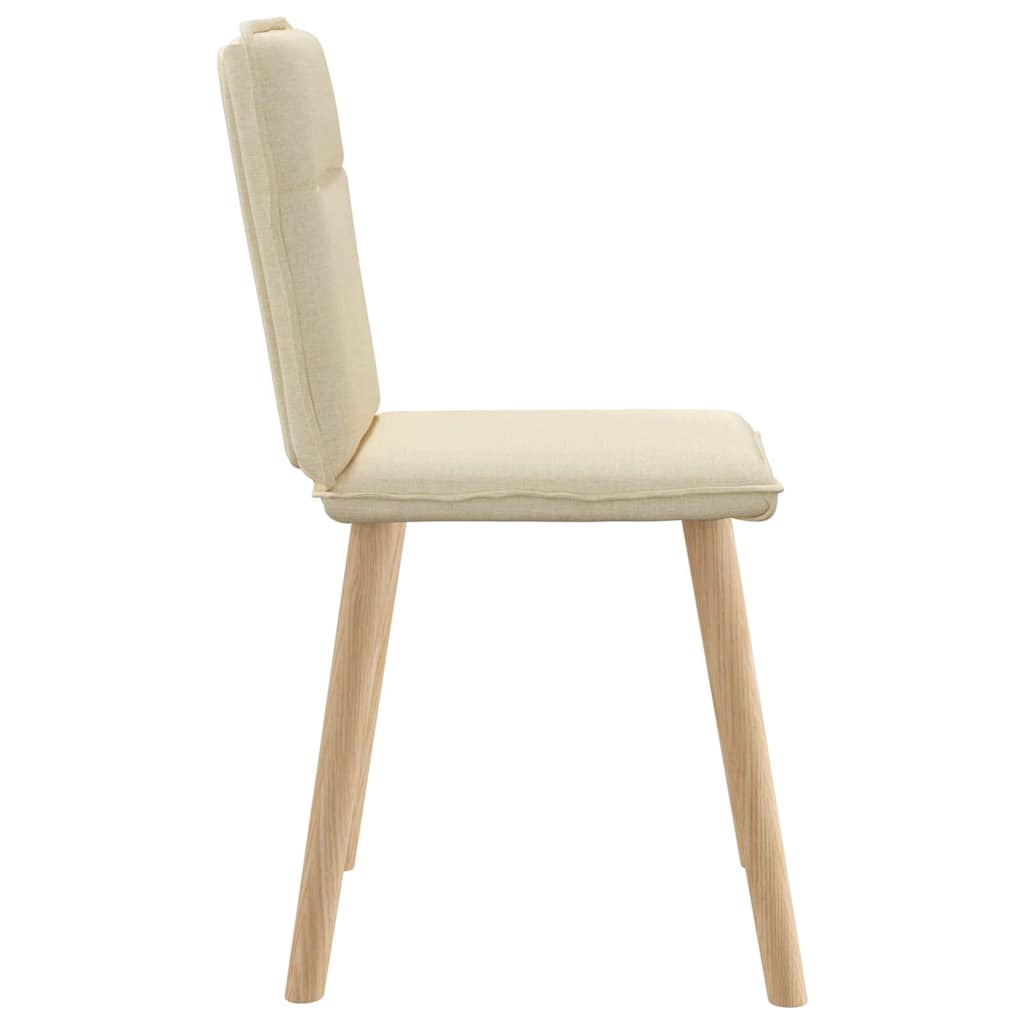 Eetkamerstoelen 6 st stof crèmekleurig