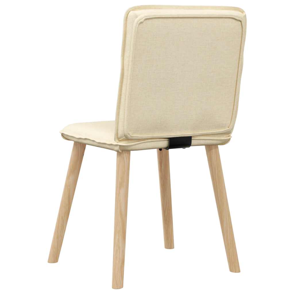 Eetkamerstoelen 6 st stof crèmekleurig