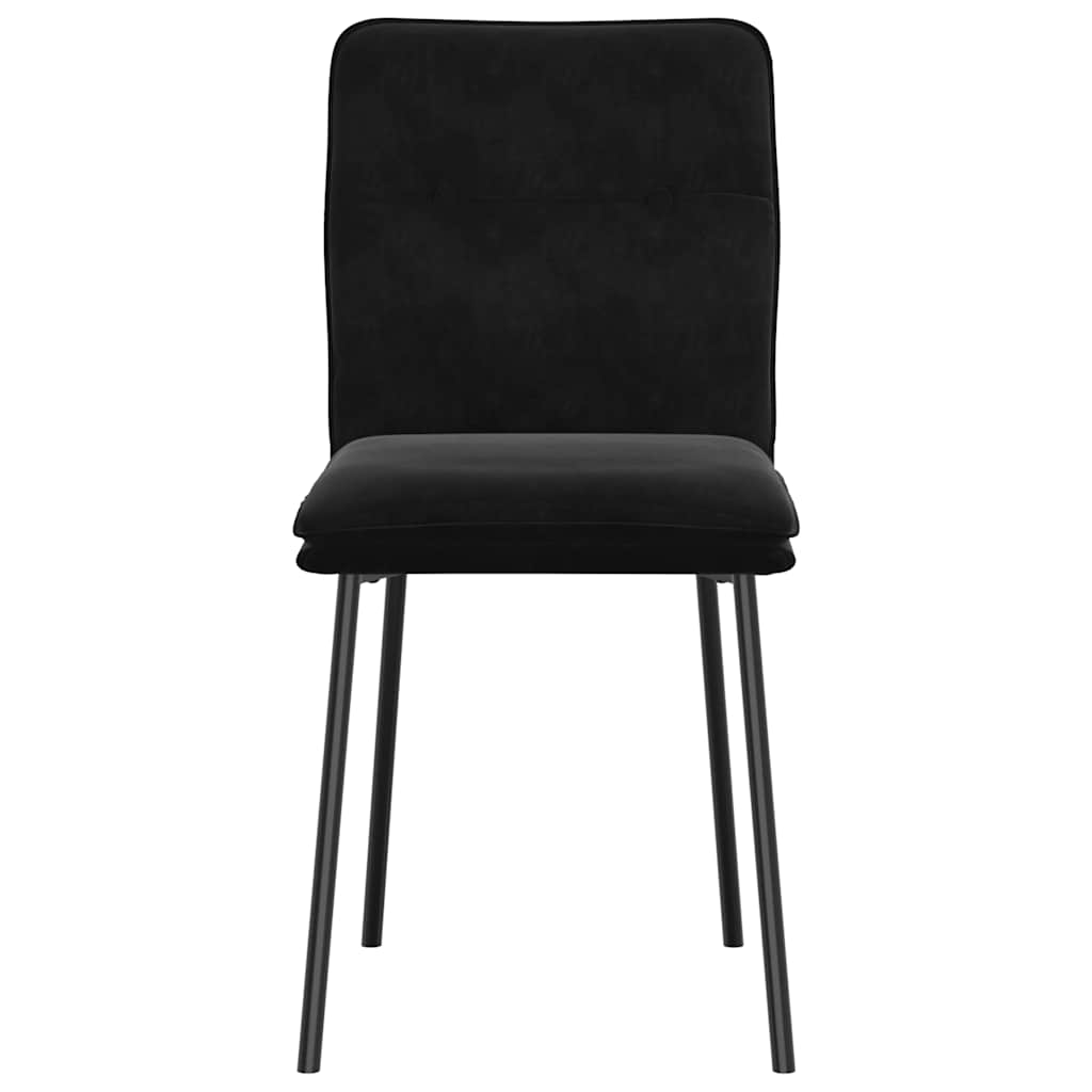 Eetkamerstoelen 6 st fluweel zwart