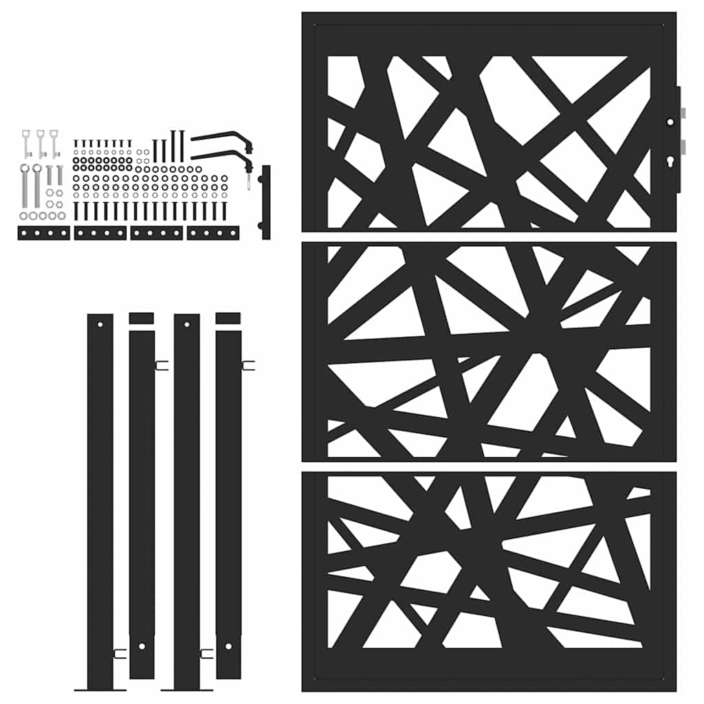 Poort met lichtontwerp 105x155 cm staal zwart