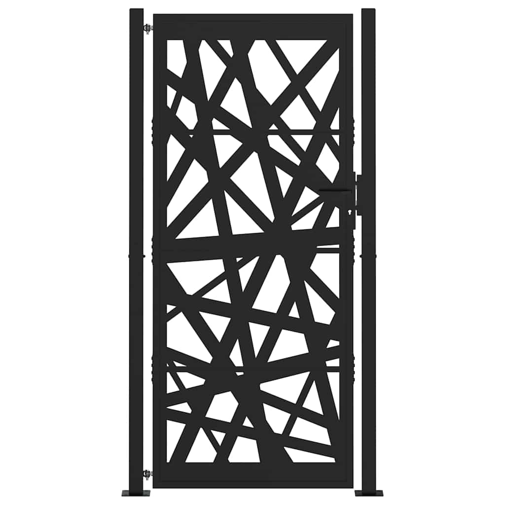 Poort met lichtontwerp 105x205 cm staal zwart