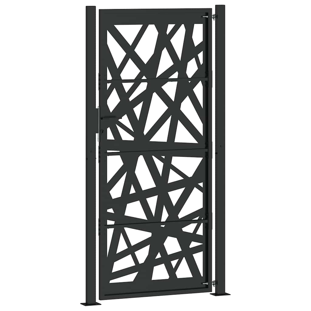 Poort met lichtontwerp 105x205 cm staal zwart