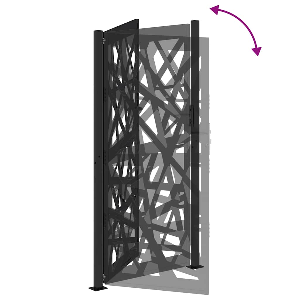 Poort met lichtontwerp 105x205 cm staal zwart