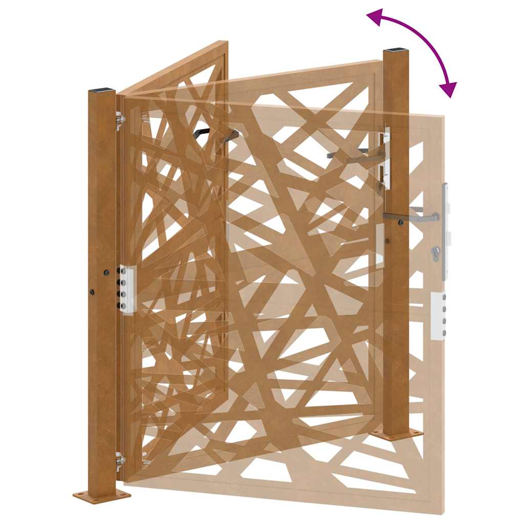 Poort met lichtontwerp 105x105 cm weervast staal