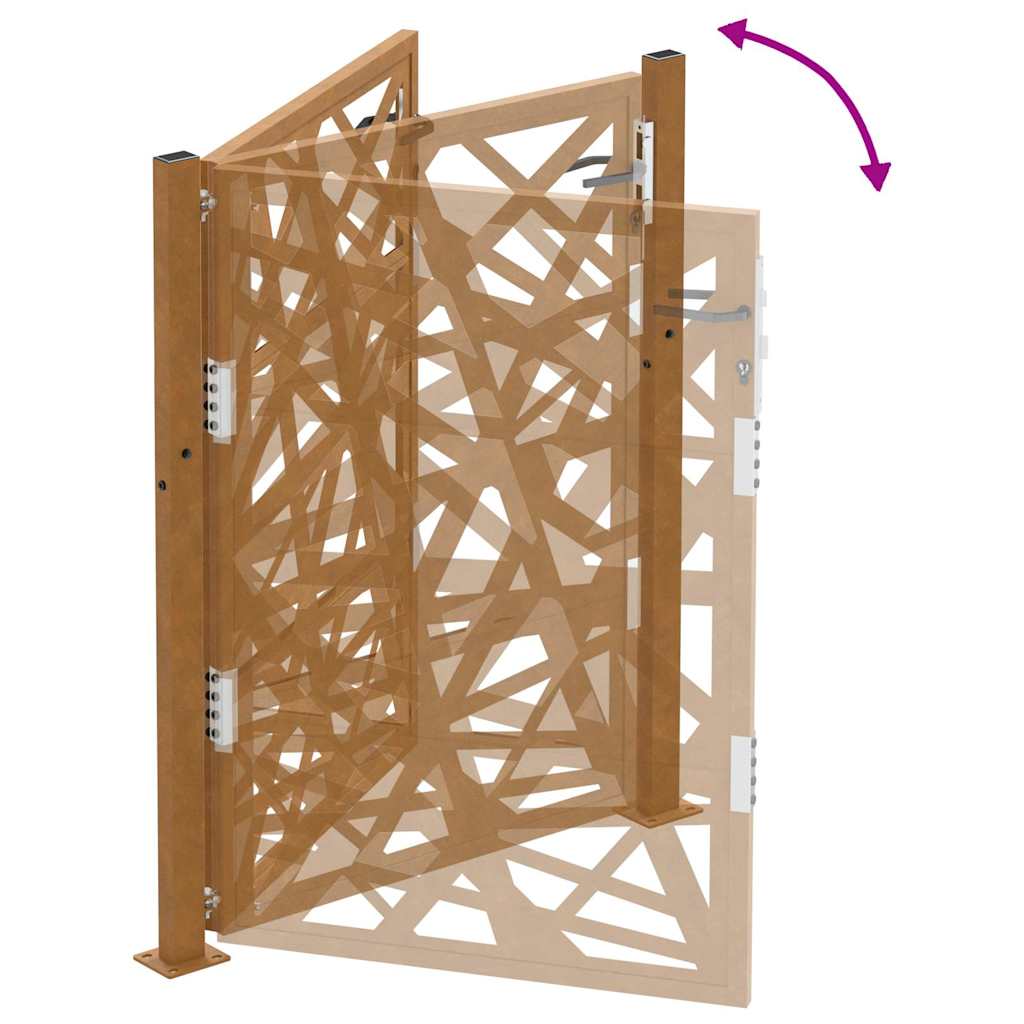 Poort met lichtontwerp 105x130 cm weervast staal