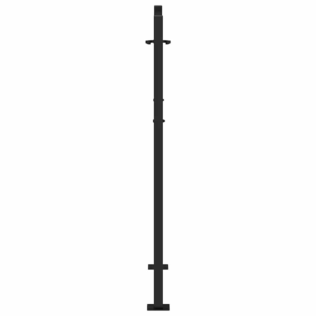 Poort met bladontwerp 105x130 cm staal zwart