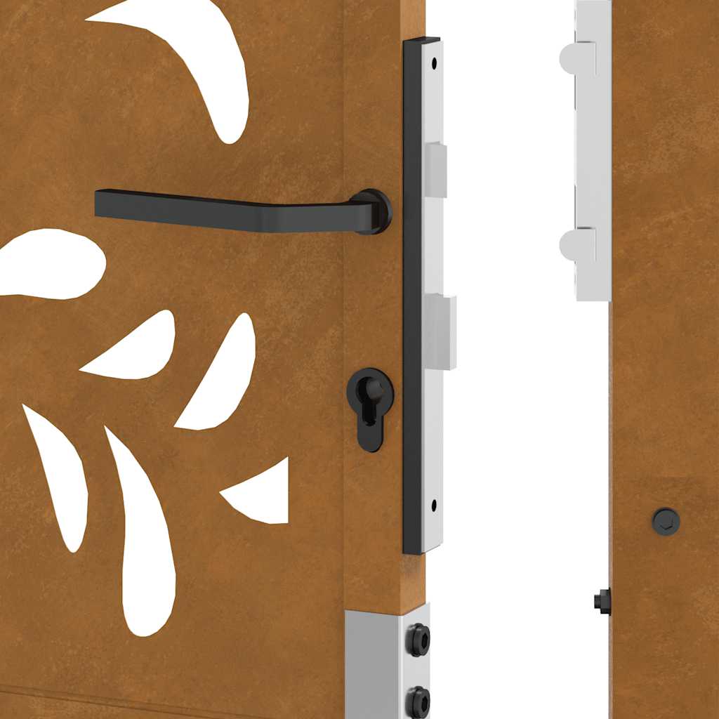 Poort met golfontwerp 105x180 cm weervast staal