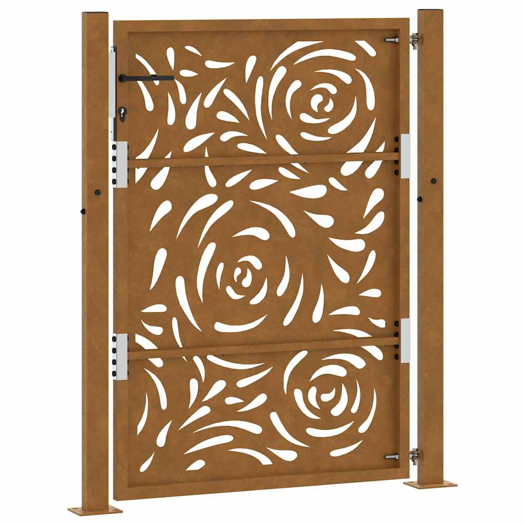 Poort met vlamontwerp 105x130 cm weervast staal