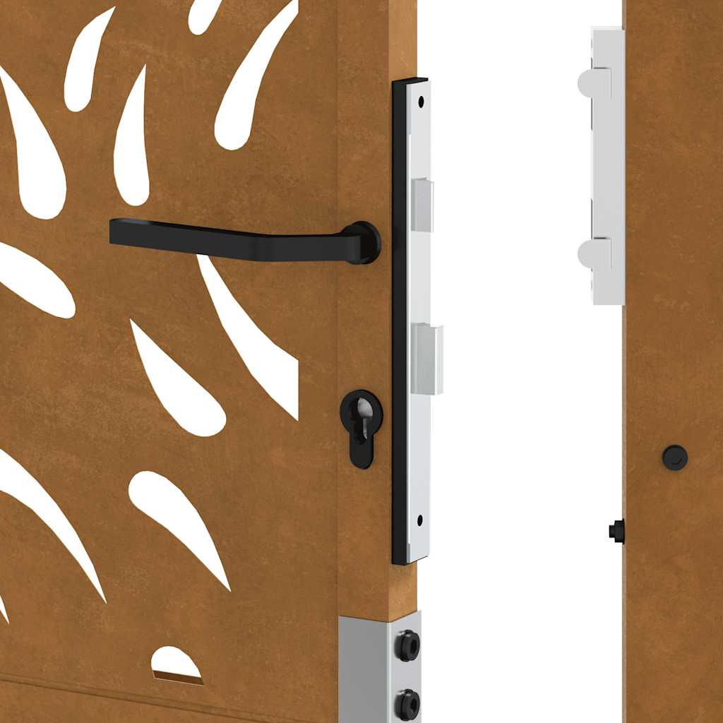 Poort met vlamontwerp 105x130 cm weervast staal