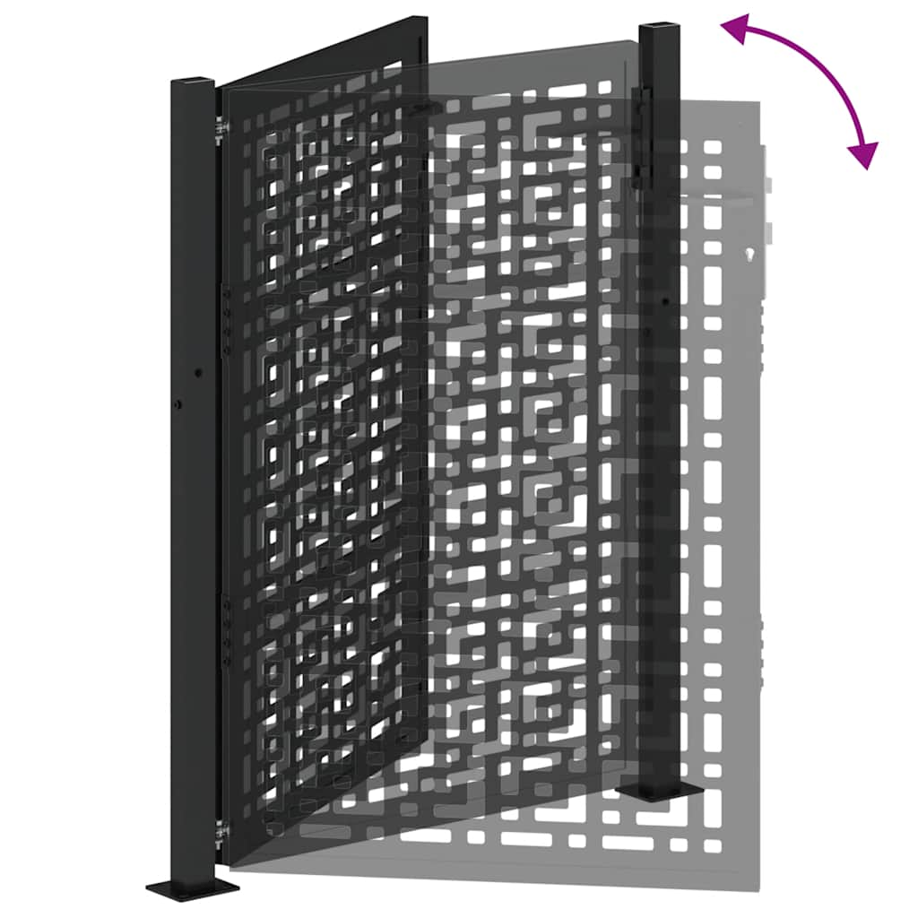 Poort met kruisontwerp 105x130 cm staal zwart