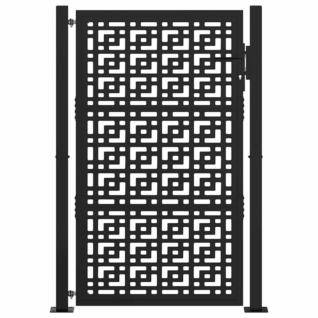 Poort met kruisontwerp 105x155 cm staal zwart
