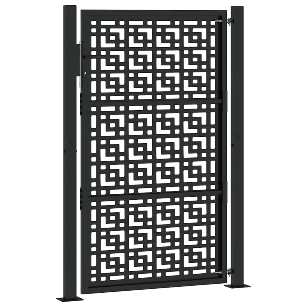 Poort met kruisontwerp 105x155 cm staal zwart