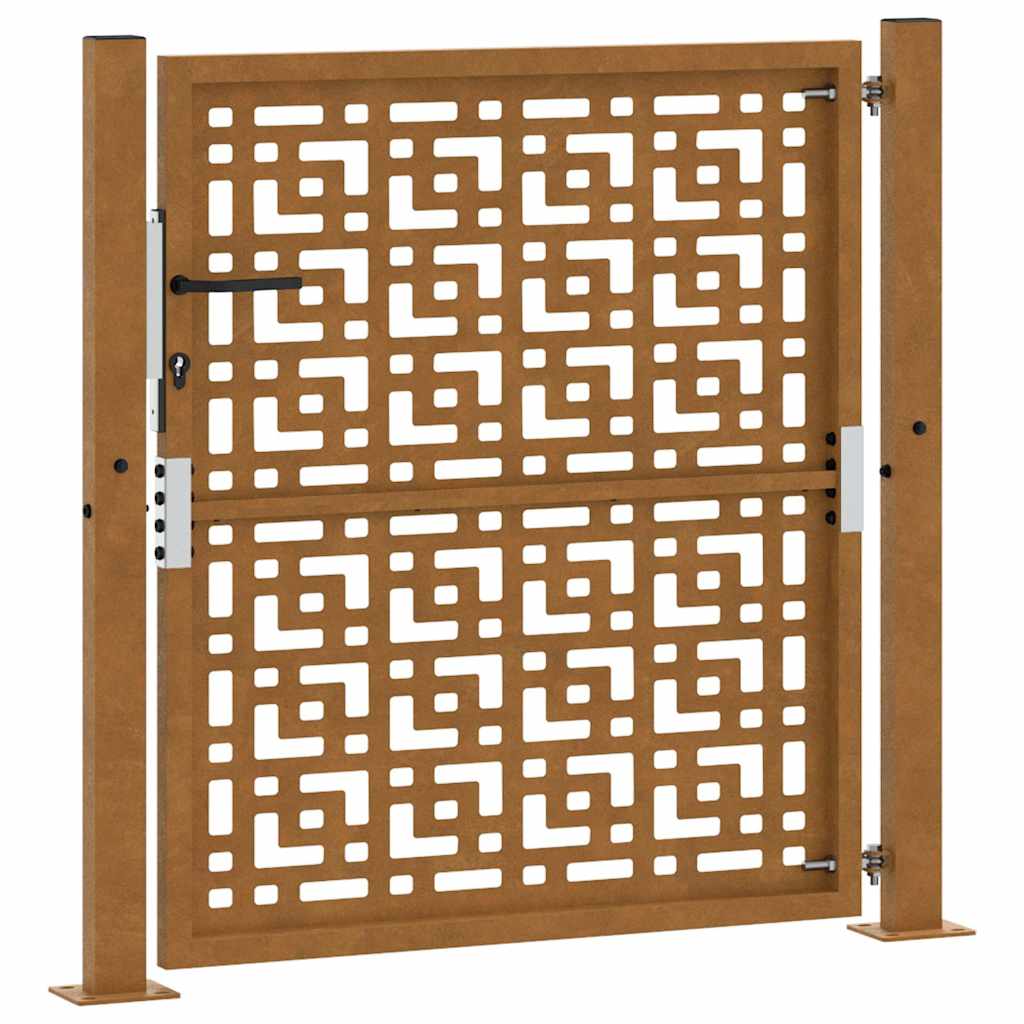 Poort met kruisontwerp 105x105 cm weervast staal