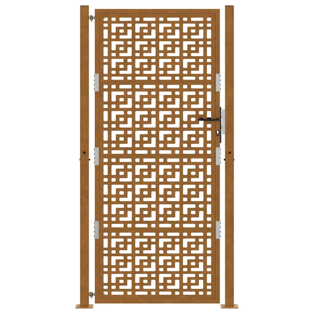 Poort met kruisontwerp 105x205 cm weervast staal