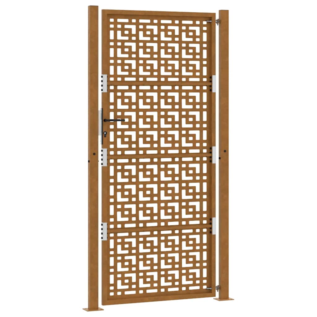 Poort met kruisontwerp 105x205 cm weervast staal