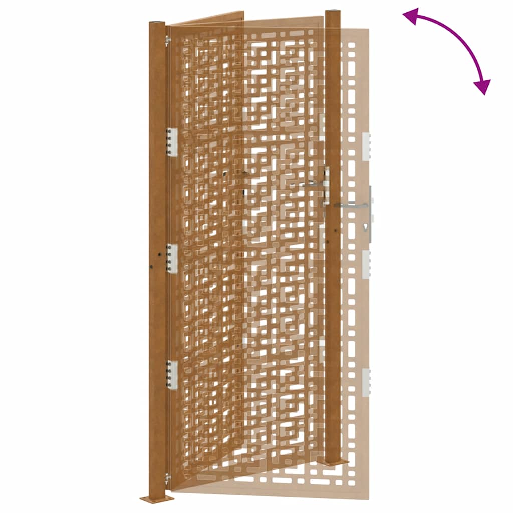 Poort met kruisontwerp 105x205 cm weervast staal