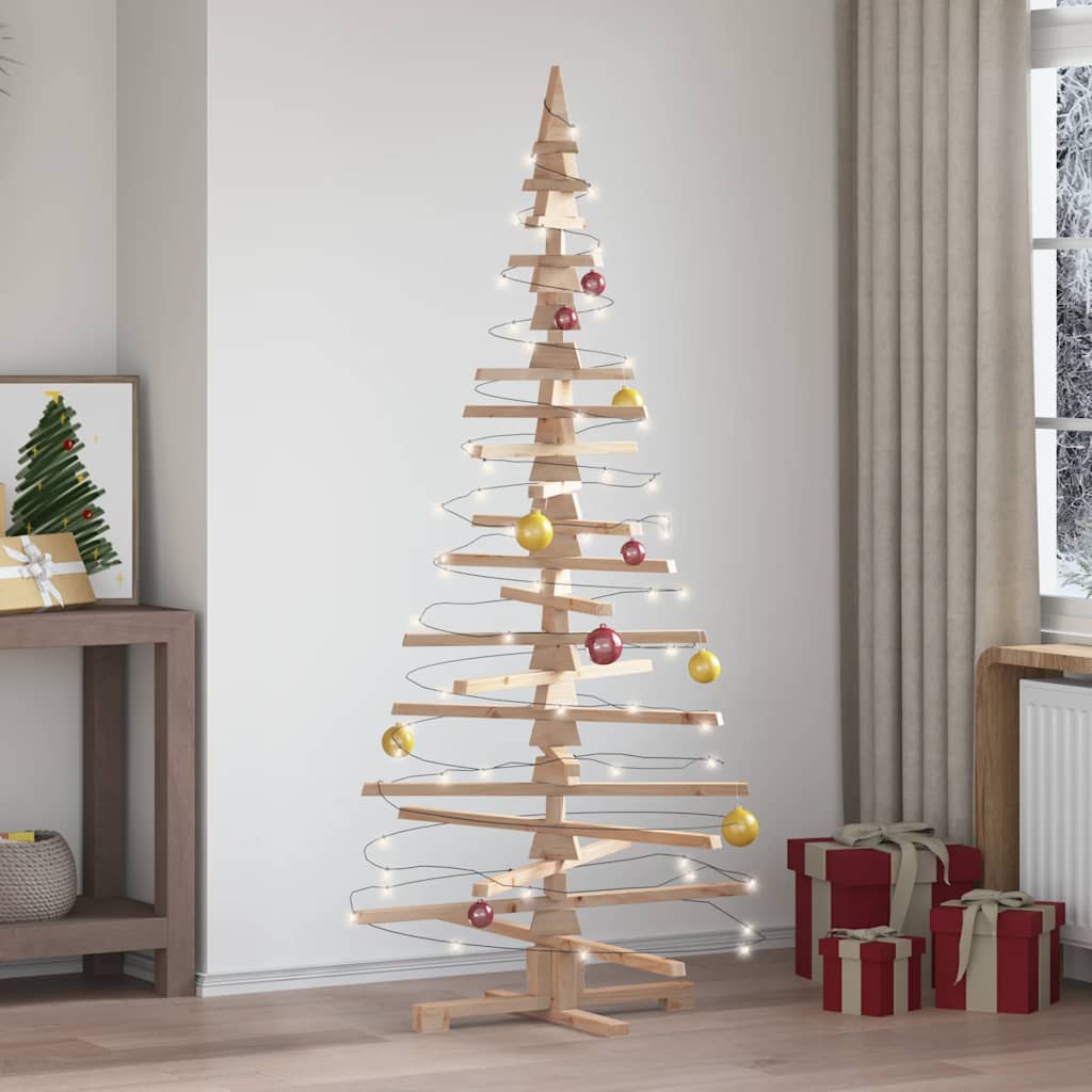 Kerstdecoratie kerstboom 180 cm massief grenenhout