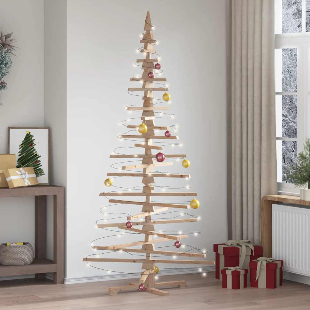 Kerstdecoratie kerstboom 210 cm massief grenenhout