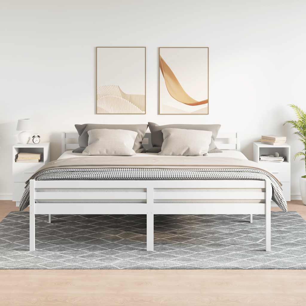 Nachtkastjes 2 st met 2 lades 36x36x68 cm wit
