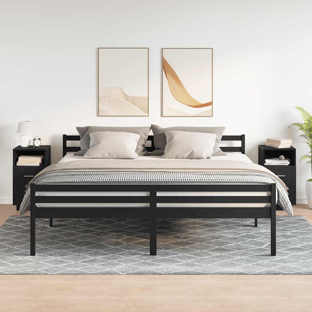 Nachtkastjes 2 st met 2 lades 36x36x68 cm zwart
