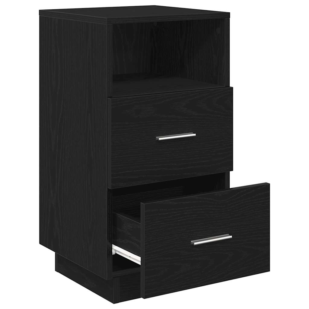 Nachtkastjes 2 st met 2 lades 36x36x68 cm zwart