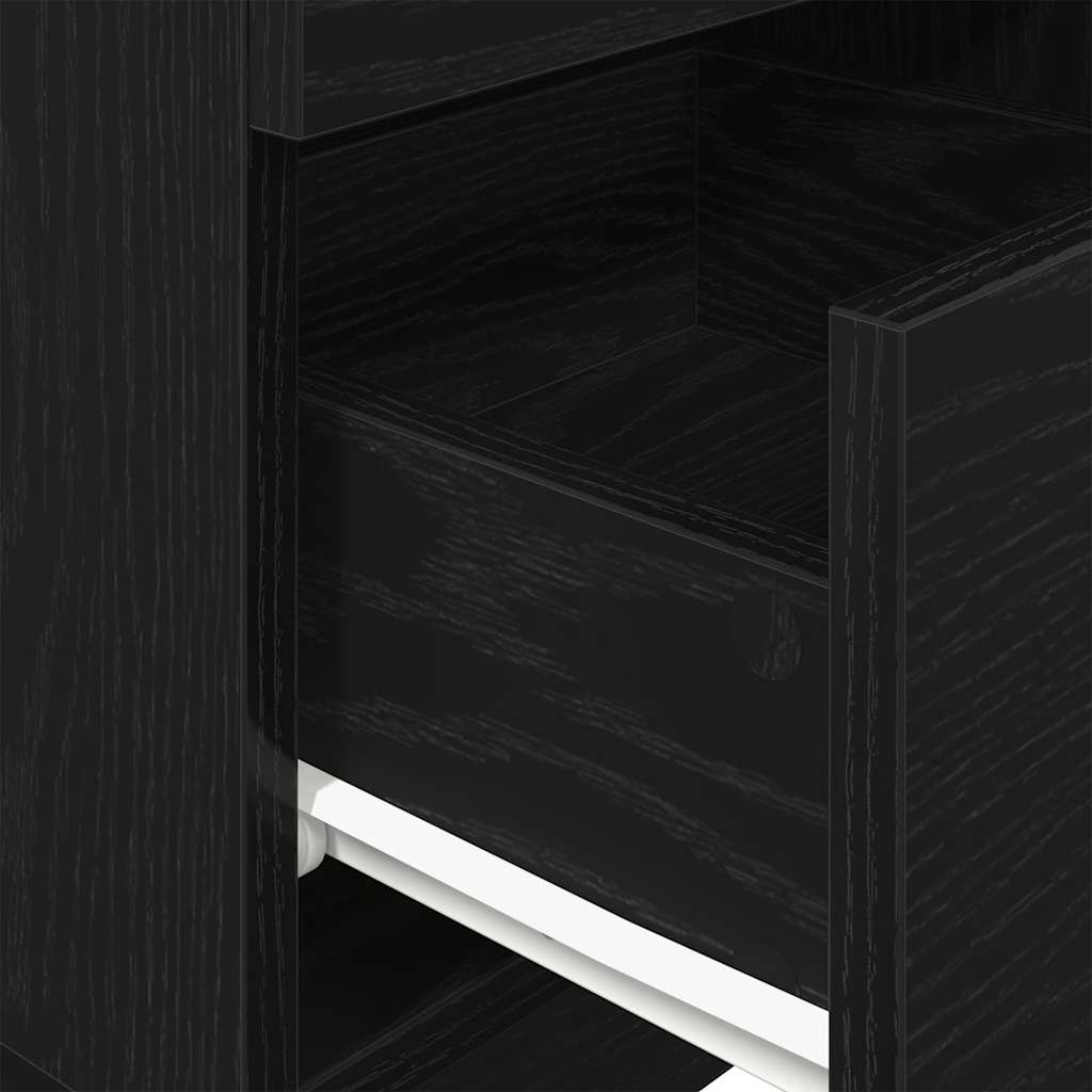 Nachtkastjes 2 st met 2 lades 36x36x68 cm zwart