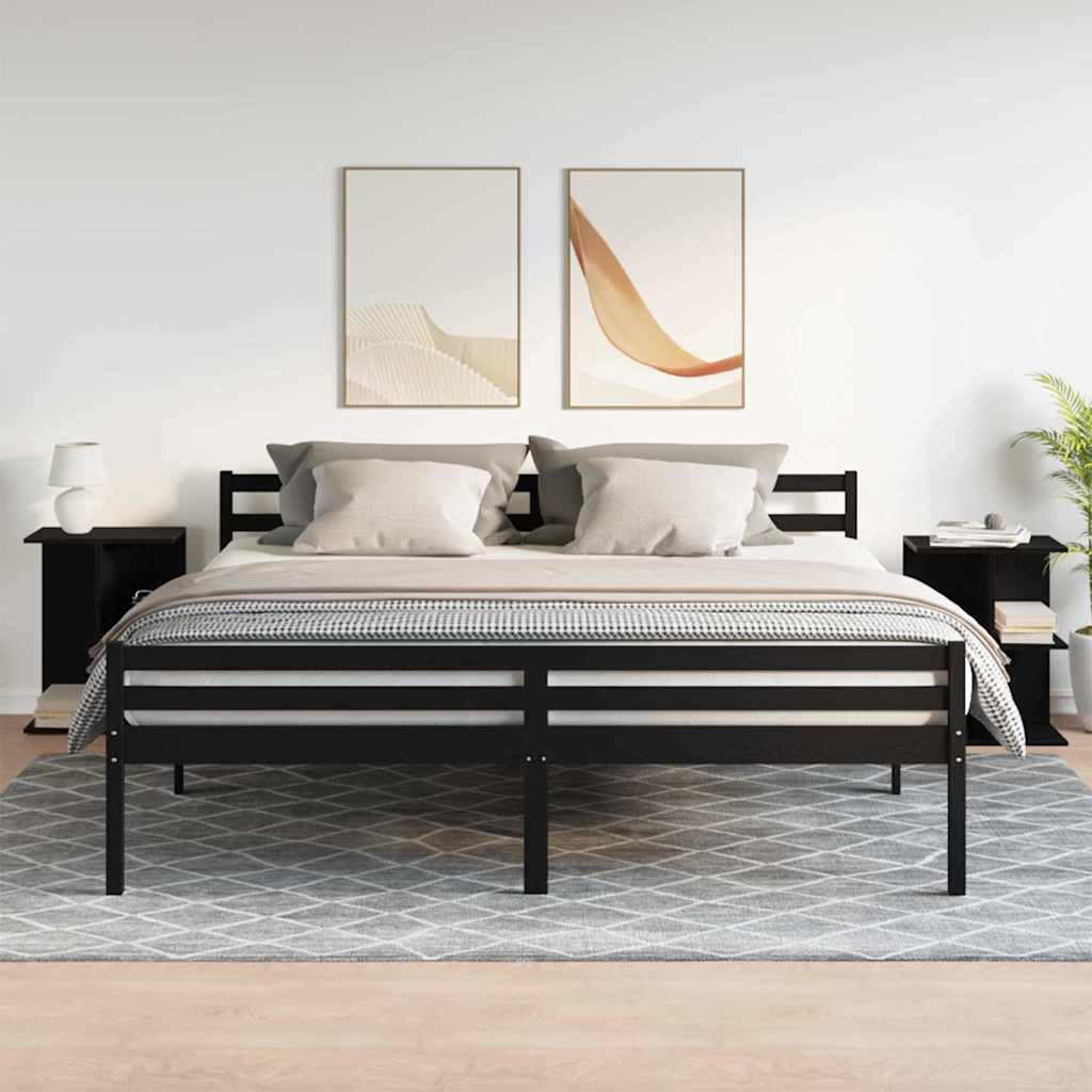 Nachtkastjes 2 st 46,5x29x61 cm bewerkt hout zwart eikenkleur