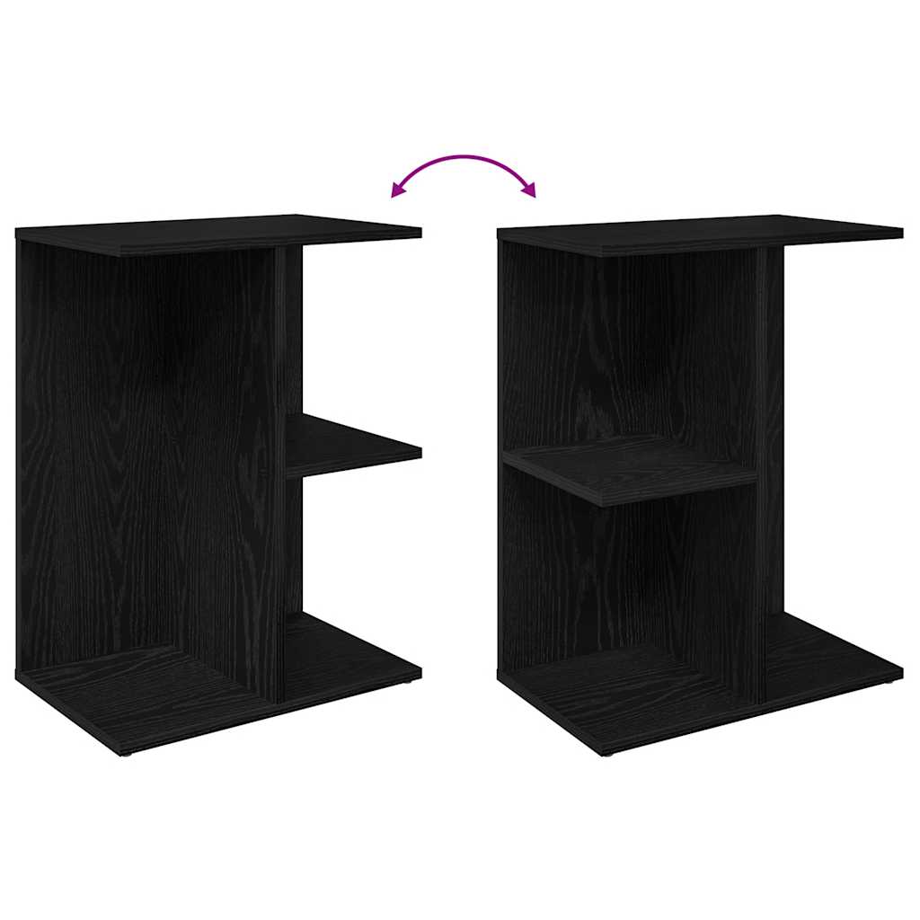 Nachtkastjes 2 st 46,5x29x61 cm bewerkt hout zwart eikenkleur