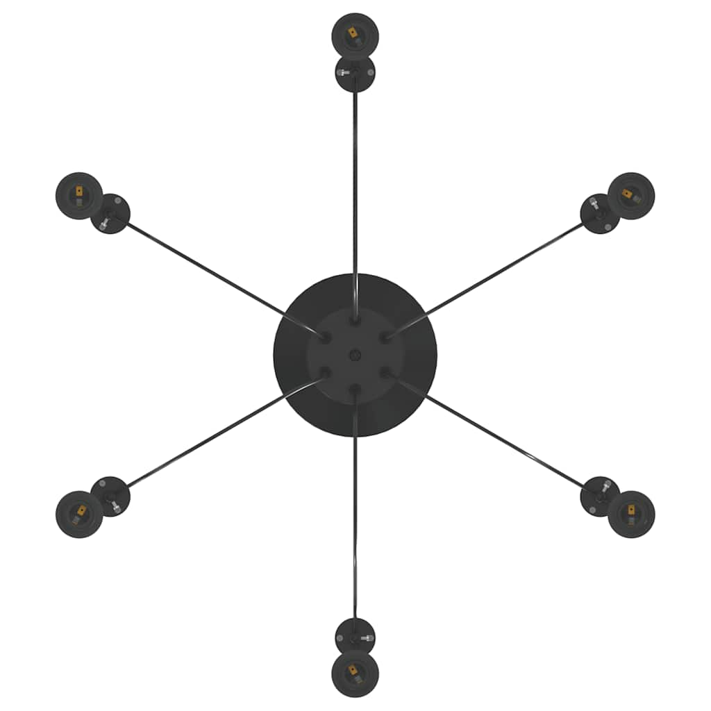 Hanglamp met 6 lamphouders E27 metaal zwart