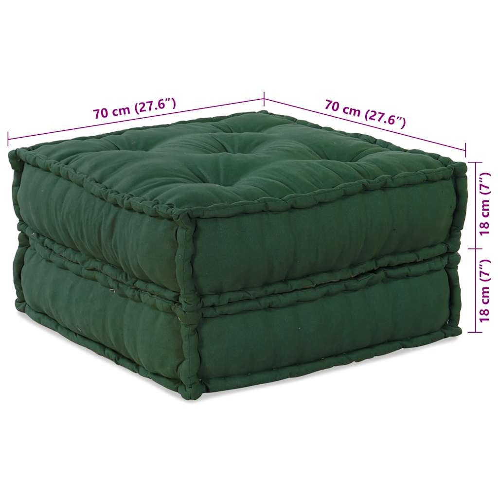 Poef modulair 70x70x36 stof groen