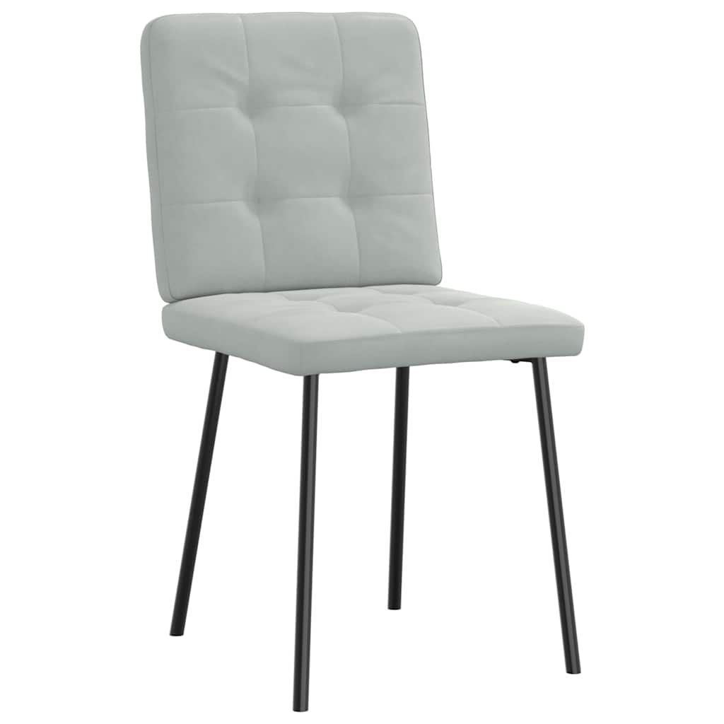 Eetkamerstoelen 2 st fluweel lichtgrijs