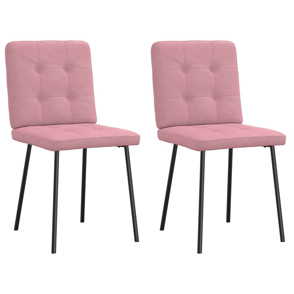 Eetkamerstoelen 2 st fluweel roze