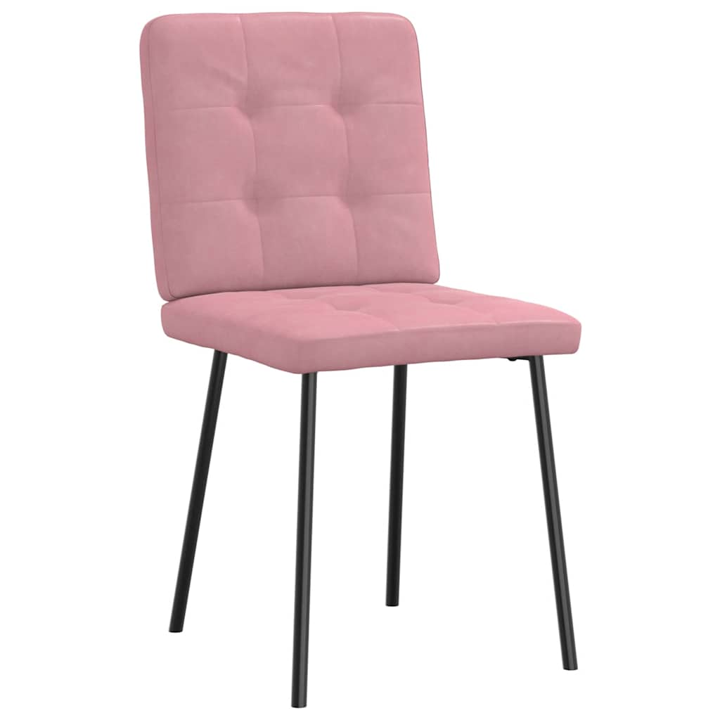 Eetkamerstoelen 2 st fluweel roze