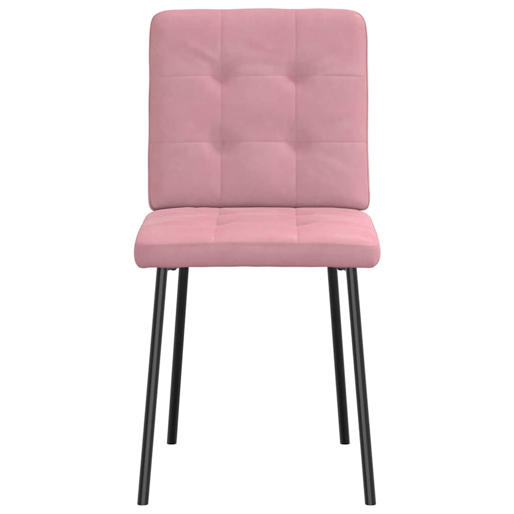 Eetkamerstoelen 2 st fluweel roze