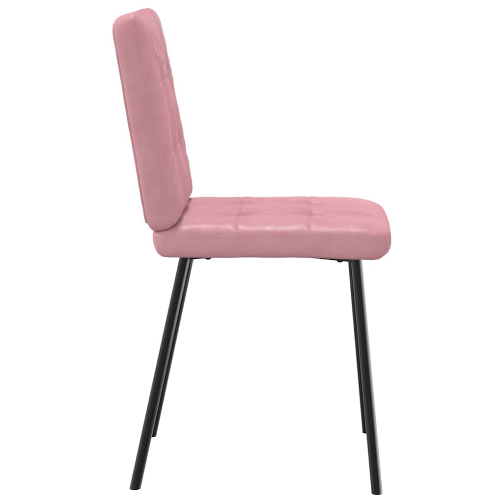 Eetkamerstoelen 2 st fluweel roze