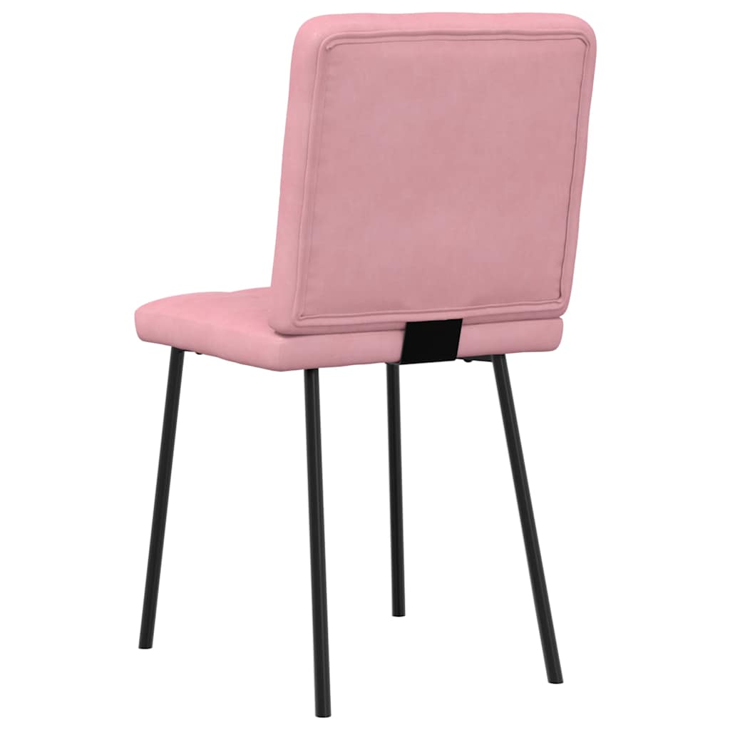 Eetkamerstoelen 2 st fluweel roze