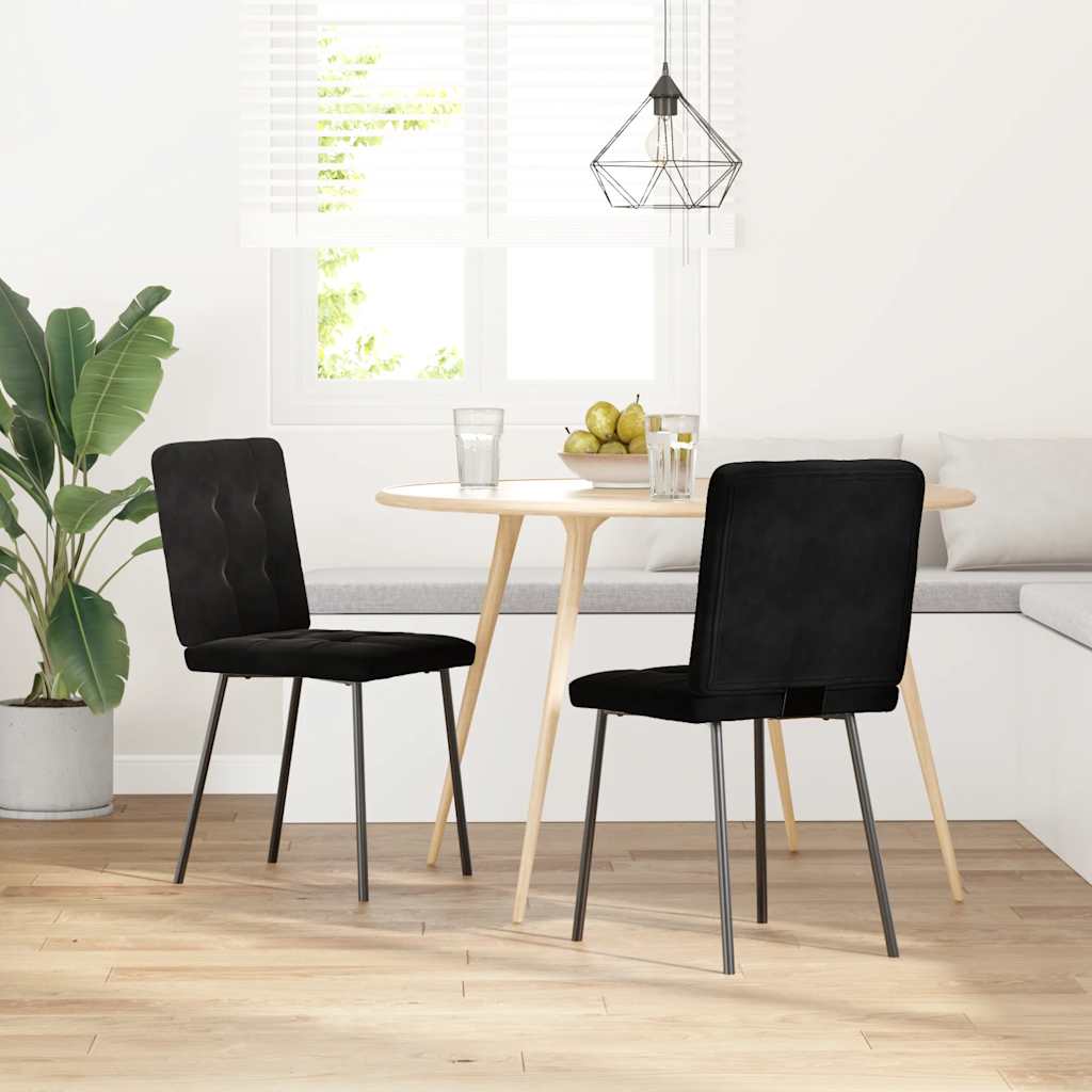 Eetkamerstoelen 2 st fluweel zwart