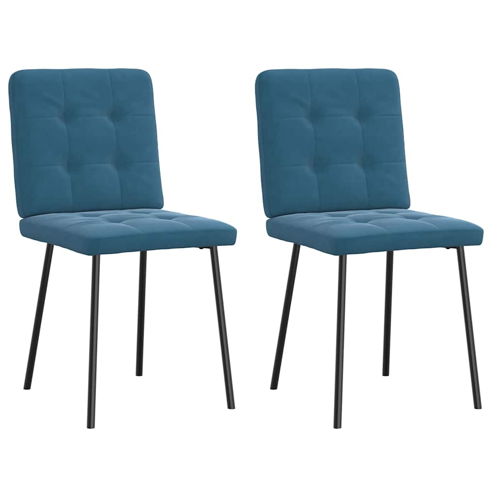 Eetkamerstoelen 2 st fluweel blauw