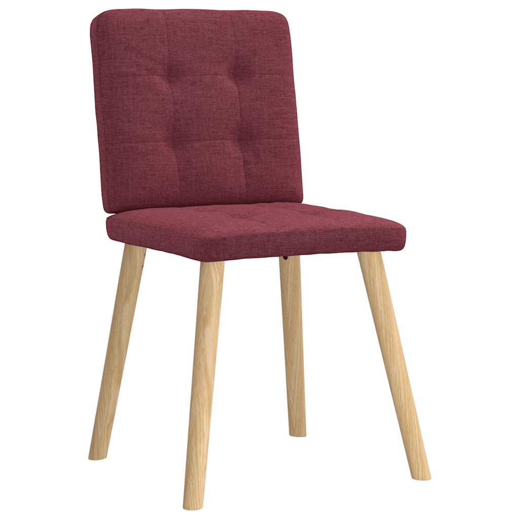 Eetkamerstoelen 2 st stof wijnrood