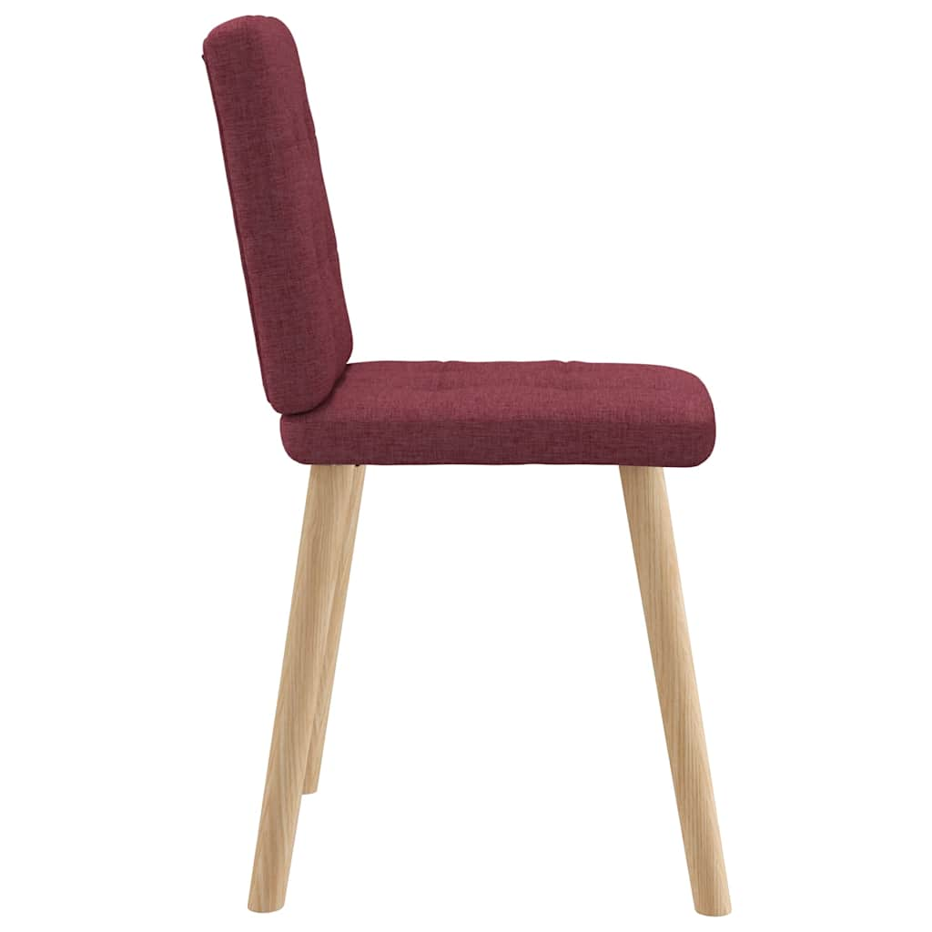 Eetkamerstoelen 2 st stof wijnrood