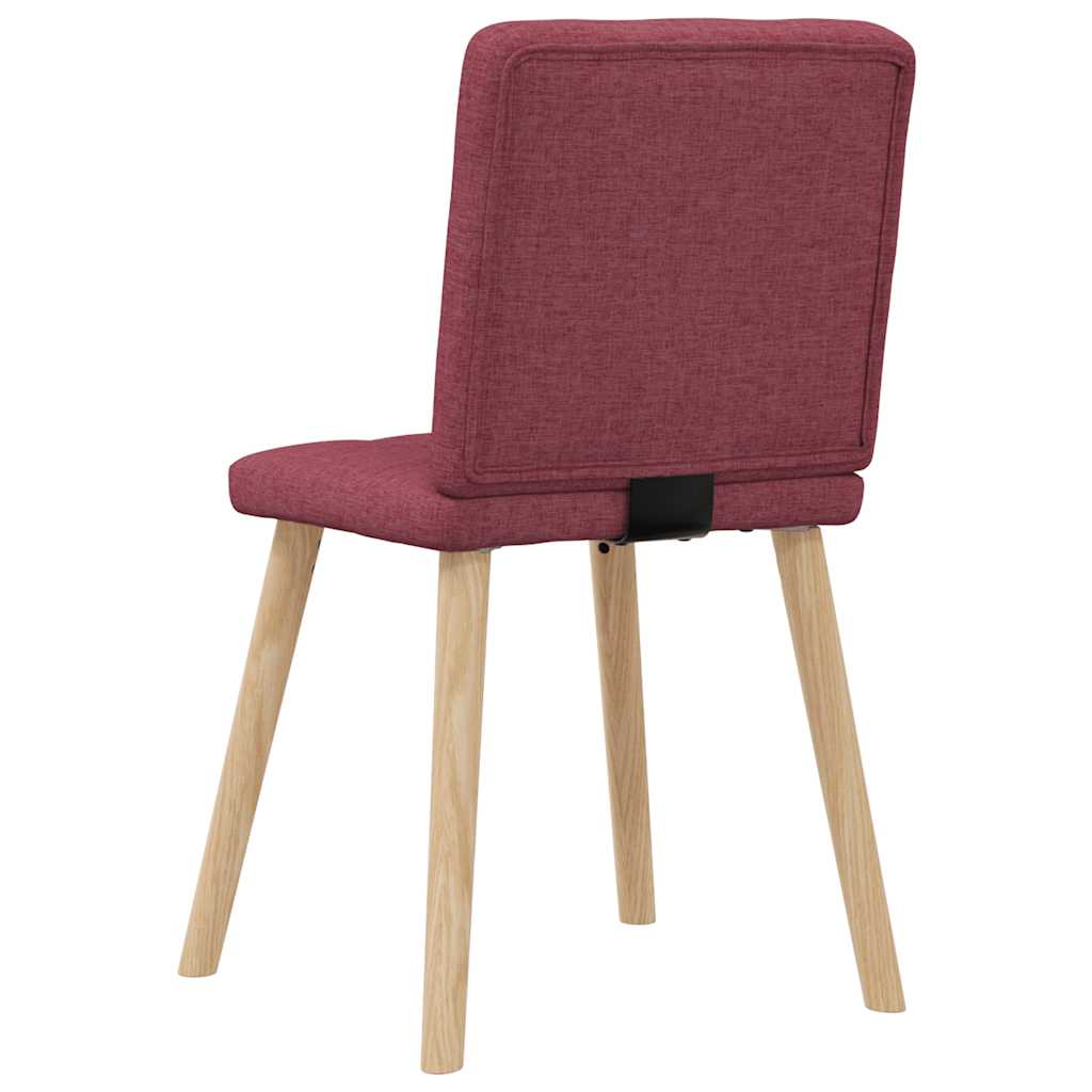 Eetkamerstoelen 2 st stof wijnrood