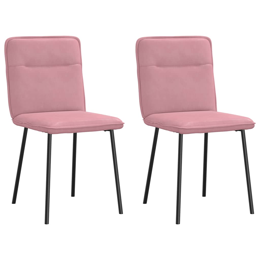 Eetkamerstoelen 2 st fluweel roze