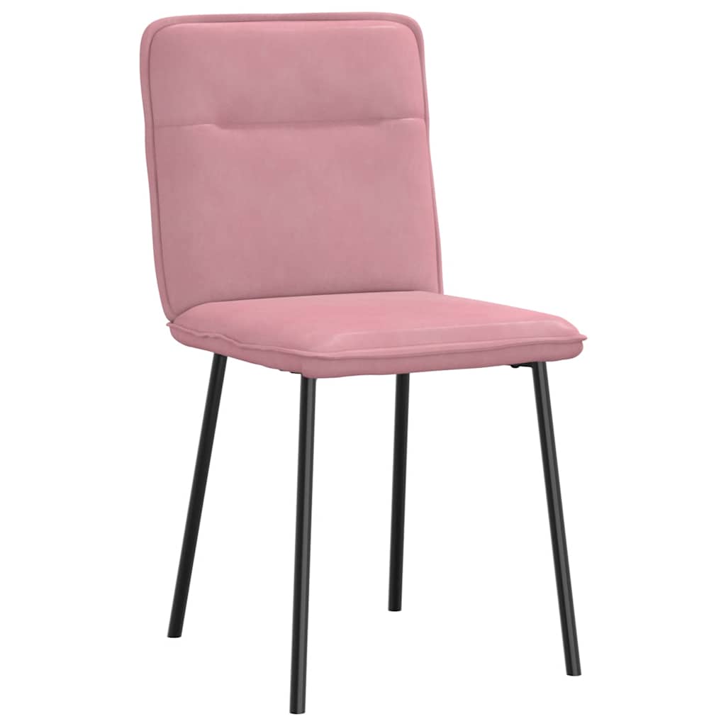 Eetkamerstoelen 2 st fluweel roze