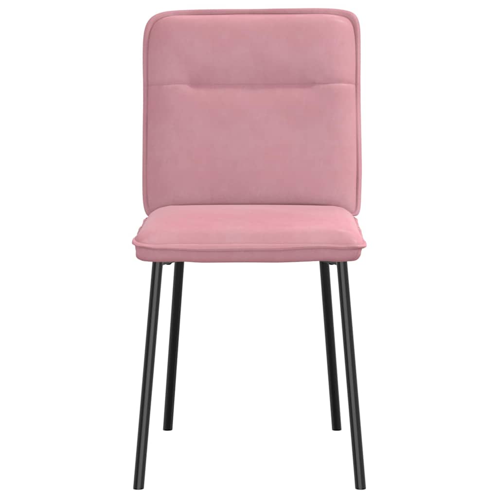 Eetkamerstoelen 2 st fluweel roze