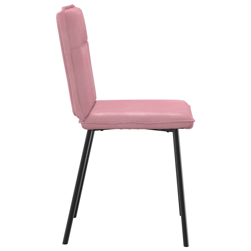 Eetkamerstoelen 2 st fluweel roze