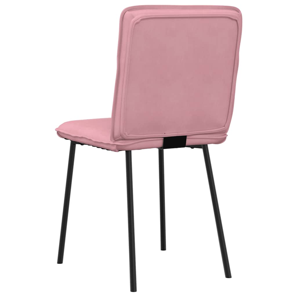 Eetkamerstoelen 2 st fluweel roze