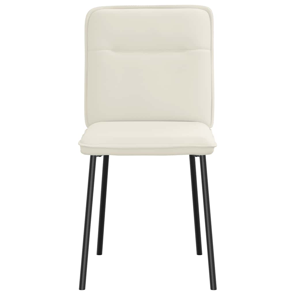 Eetkamerstoelen 2 st fluweel crèmekleurig